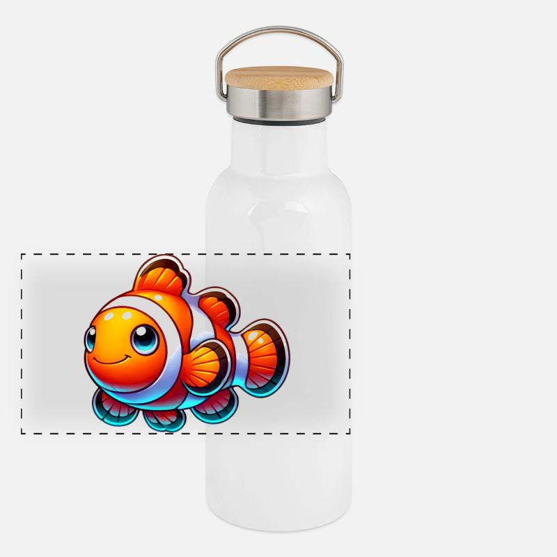 Poisson-clown Gourde isotherme avec bouchon en bambou