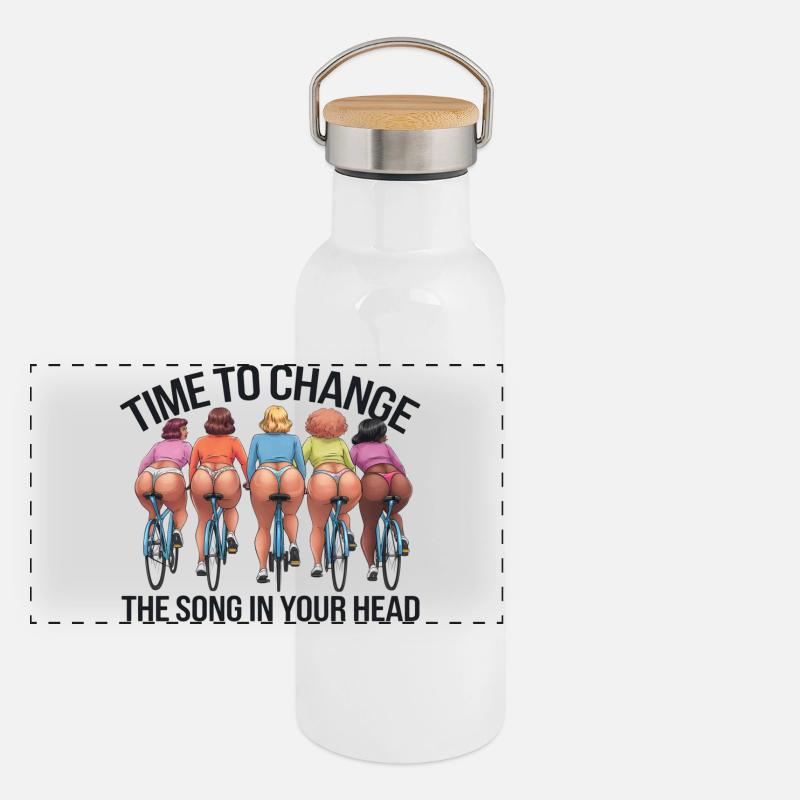 Cycling Queens Panoramic Thermal Bottle with Bamboo Lid