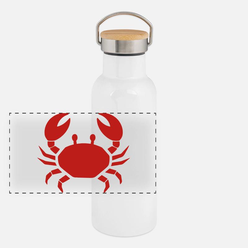 Coastal Crab Charm Panoramic Thermal Bottle with Bamboo Lid