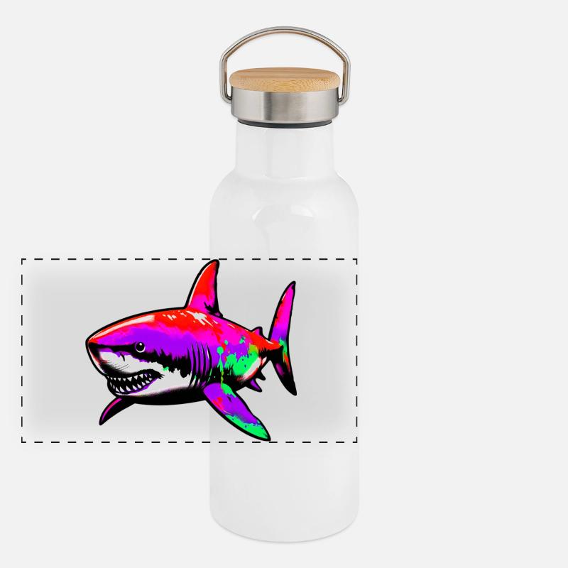Requin Gourde isotherme avec bouchon en bambou