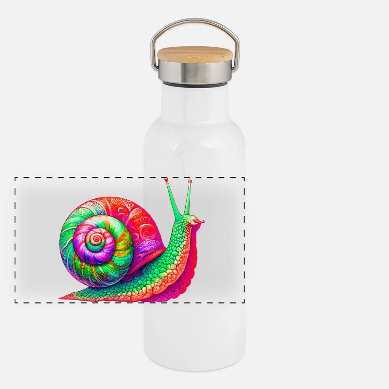 Escargot Gourde isotherme avec bouchon en bambou