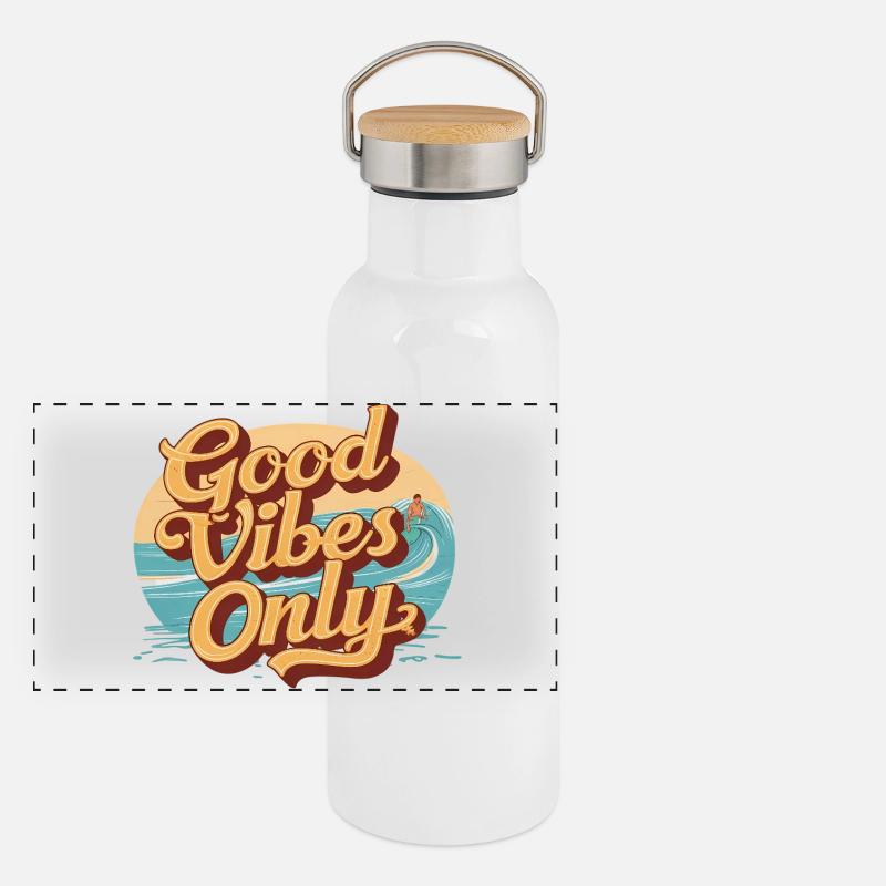 Sommer Panorama Thermosflasche mit Bambusdeckel