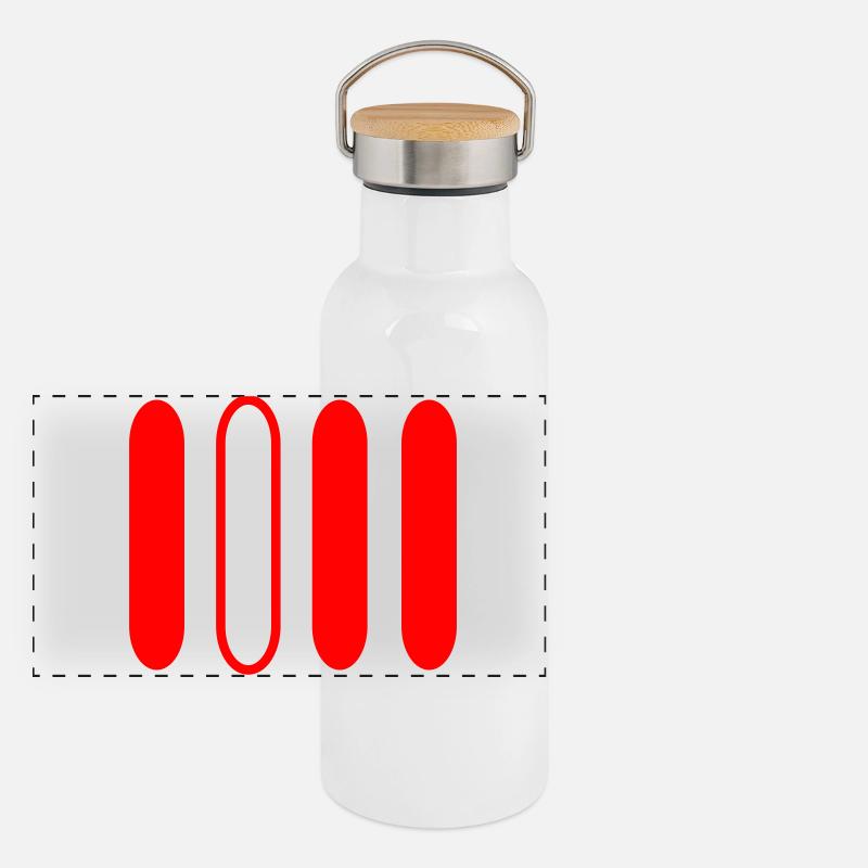 rote 4 Panorama Thermosflasche mit Bambusdeckel
