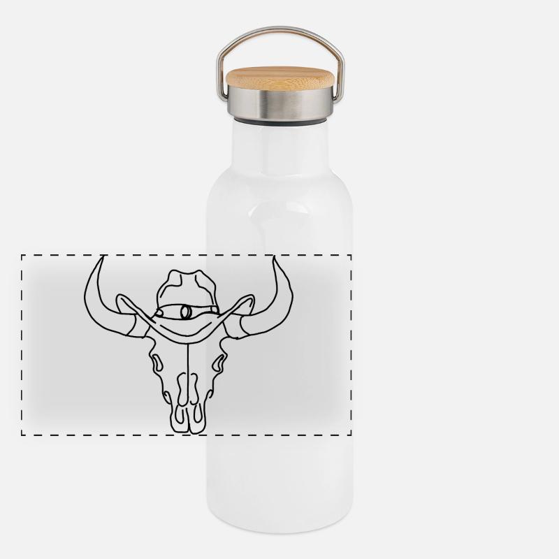 Bulle - Panorama Thermosflasche mit Bambusdeckel - Weiß