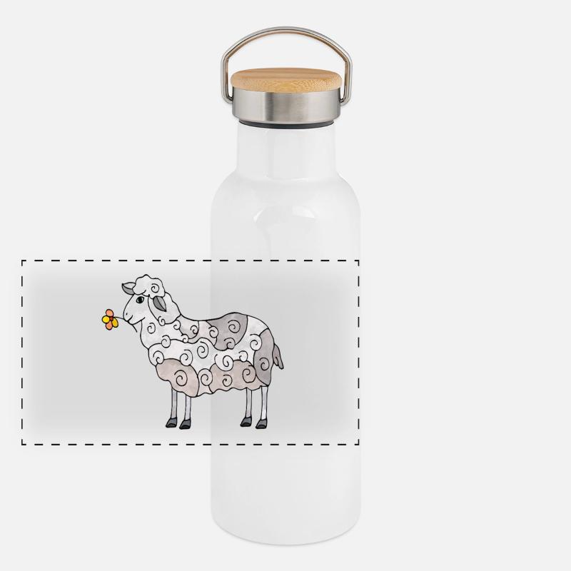 Sheep Panoramic Thermal Bottle with Bamboo Lid
