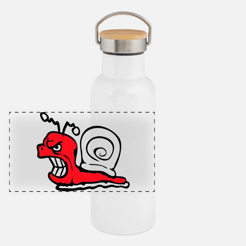 Snail Evil Angry Attack Teeth Grinding Sour Panoramic Thermal Bottle with Bamboo Lid