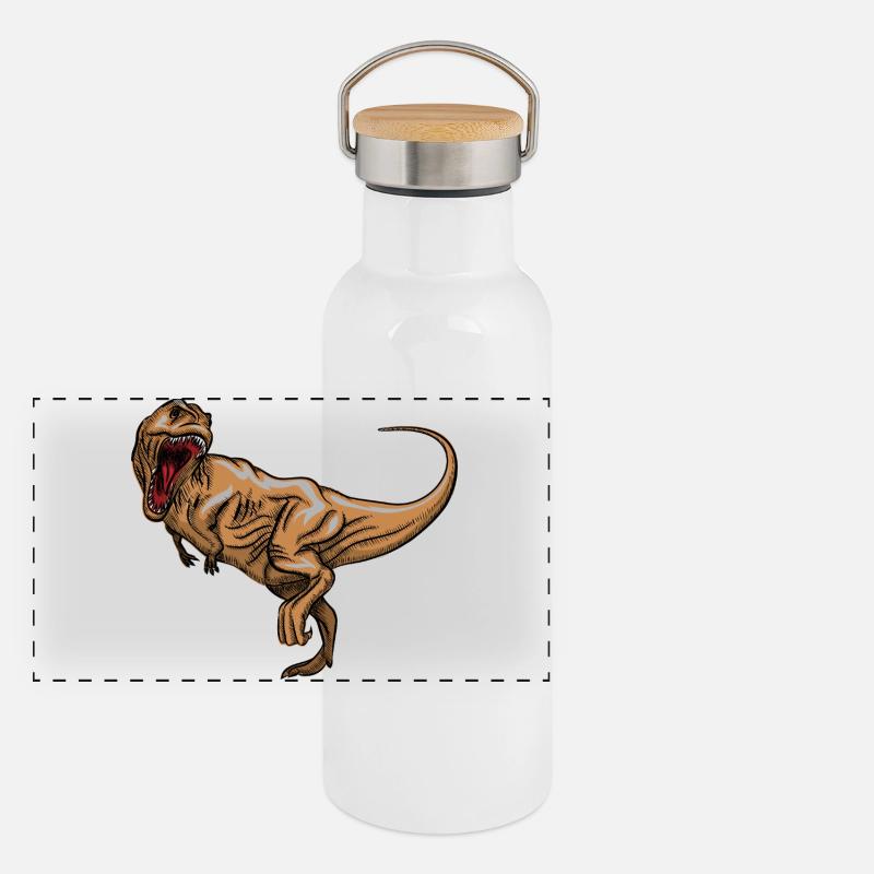 Rex Roaring Vintage Drawing Panoramic Thermal Bottle with Bamboo Lid
