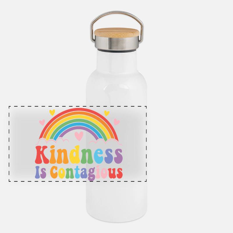 Kindness Emotional Learning Teacher SEL Gourde isotherme avec bouchon en bambou