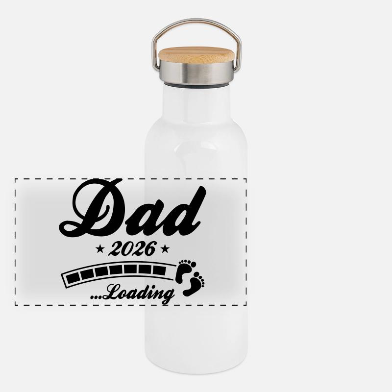 Dad 2026 Loading Papa Panoramic Thermal Bottle with Bamboo Lid