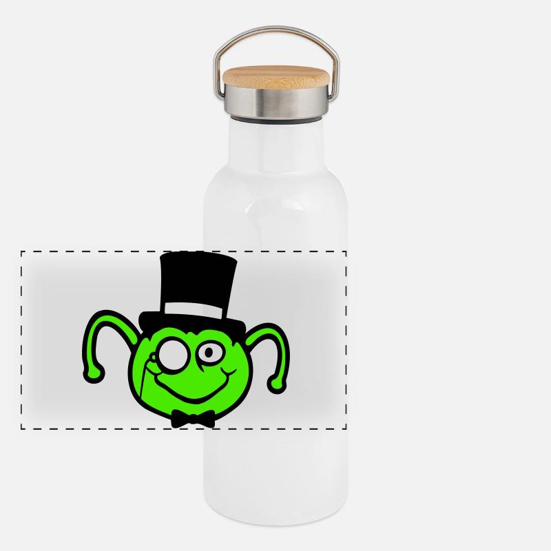 Mr. Caterpillar Top Hat Monocle Bow Tie Gentleman Empire Panoramic Thermal Bottle with Bamboo Lid