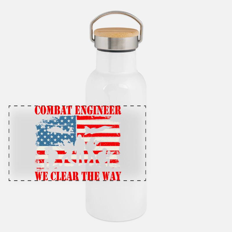 Combat Engineer We Clear The Way Quote Panoramic Thermal Bottle with Bamboo Lid