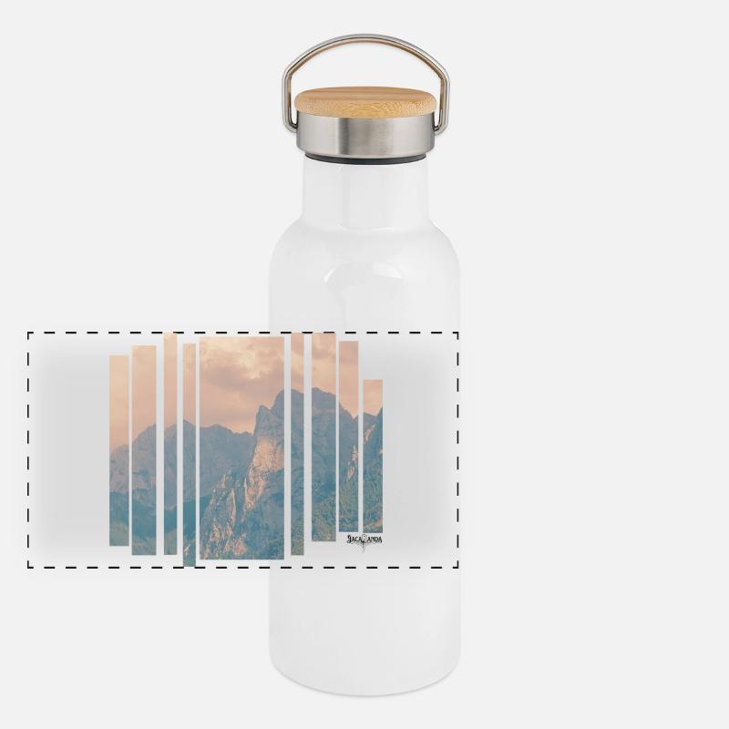 Panorama Thermosflasche mit Bambusdeckel
