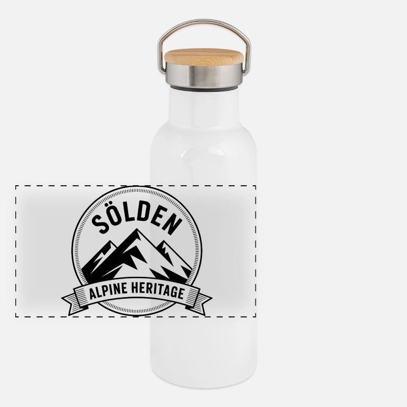 Sölden - Souvenir Design Panoramic Thermal Bottle with Bamboo Lid