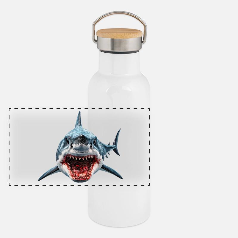 Requin Gourde isotherme avec bouchon en bambou