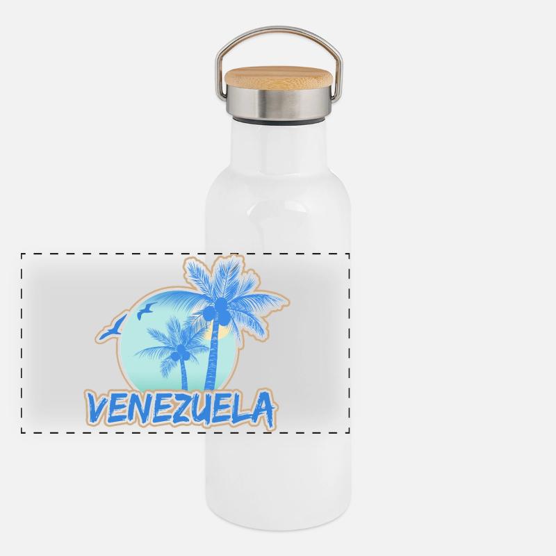 Venezuela als Urlaub Panorama Thermosflasche mit Bambusdeckel