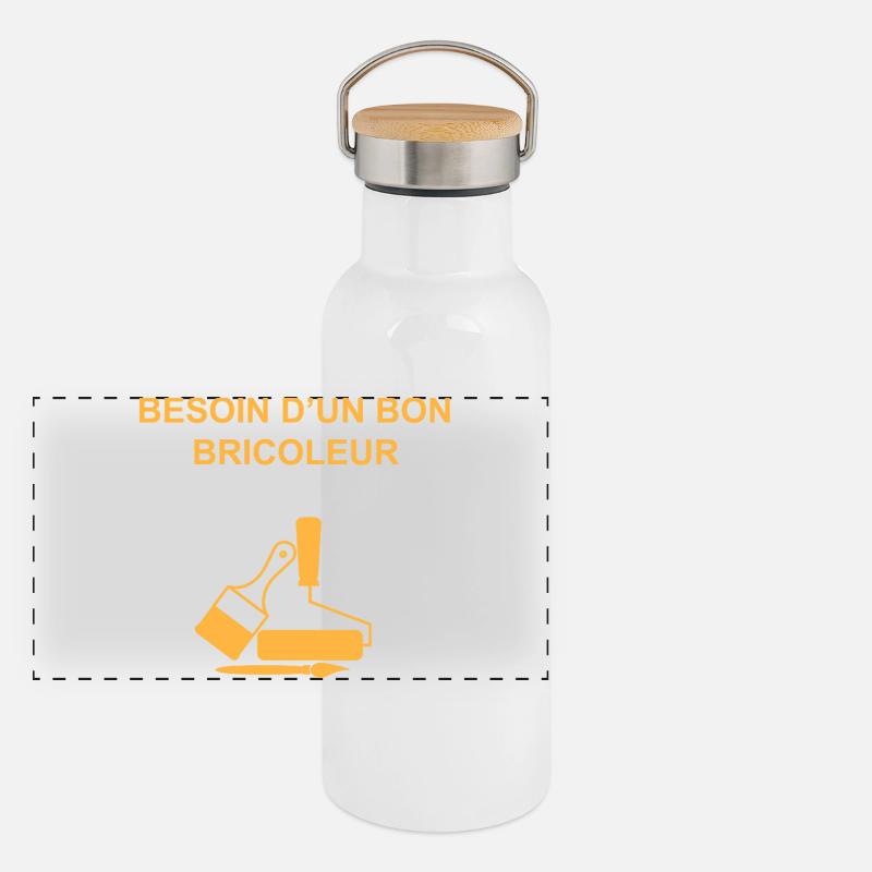 Handwerker: Ich bin dein Mann Panorama Thermosflasche mit Bambusdeckel