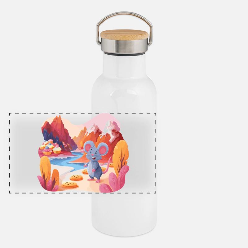 Aventure de souris dans le paysage de sucre Gourde isotherme avec bouchon en bambou