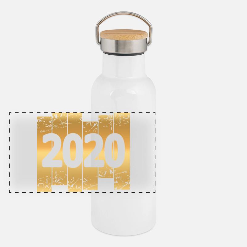 Panorama Thermosflasche mit Bambusdeckel