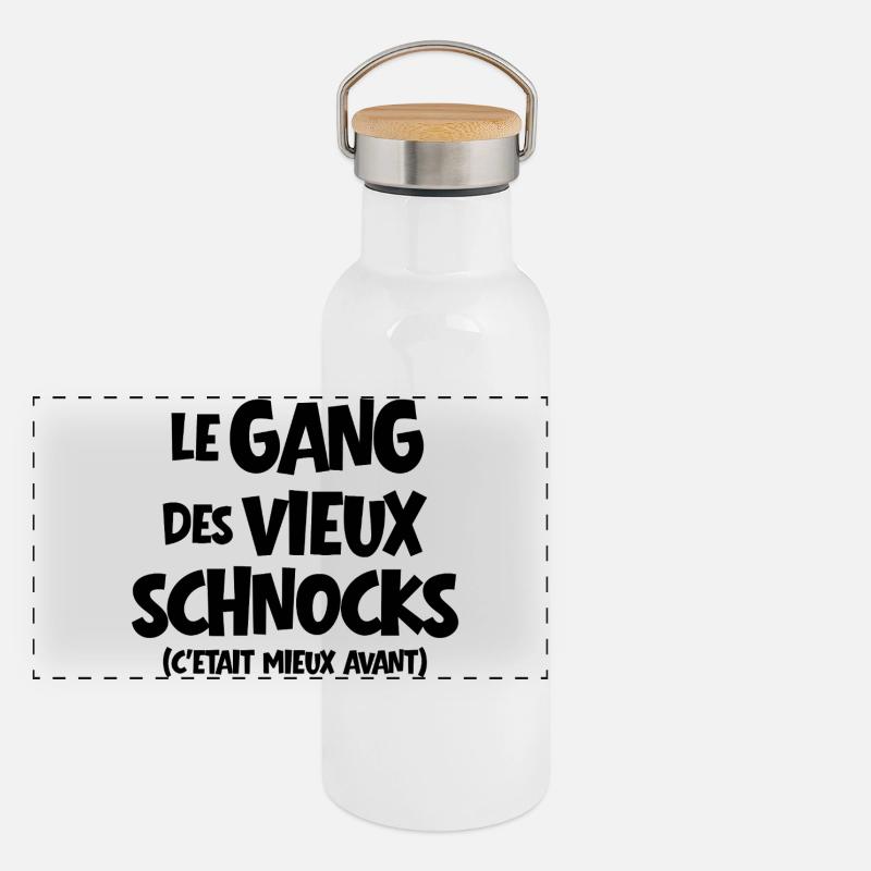 retraite, retraité, retraitée Gourde isotherme avec bouchon en bambou