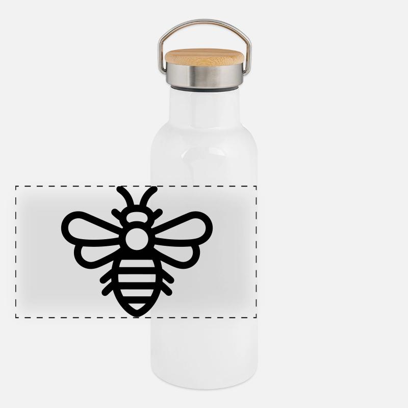 Biene Panorama Thermosflasche mit Bambusdeckel