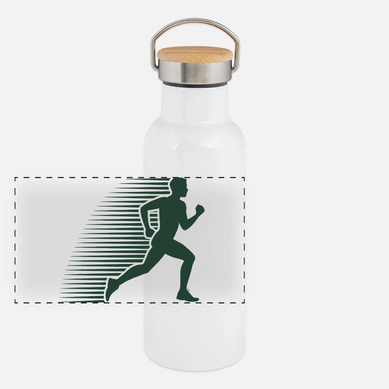 Silhouette en course au sprint Gourde isotherme avec bouchon en bambou