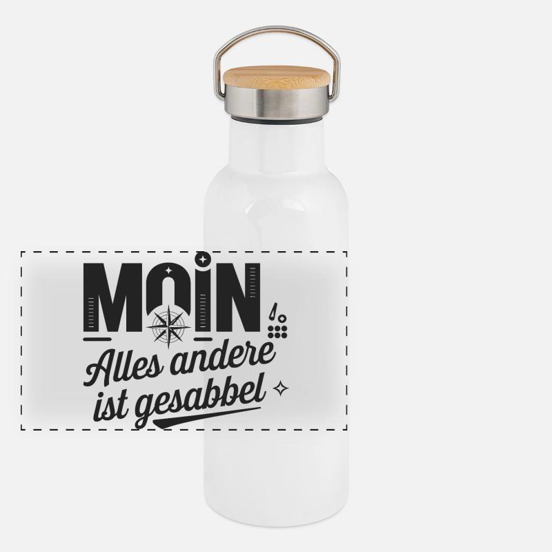 Moin Alles Andere Ist Gesabbel Norddeutsch Panorama Thermosflasche mit Bambusdeckel