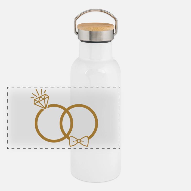 Eheringe Panorama Thermosflasche mit Bambusdeckel