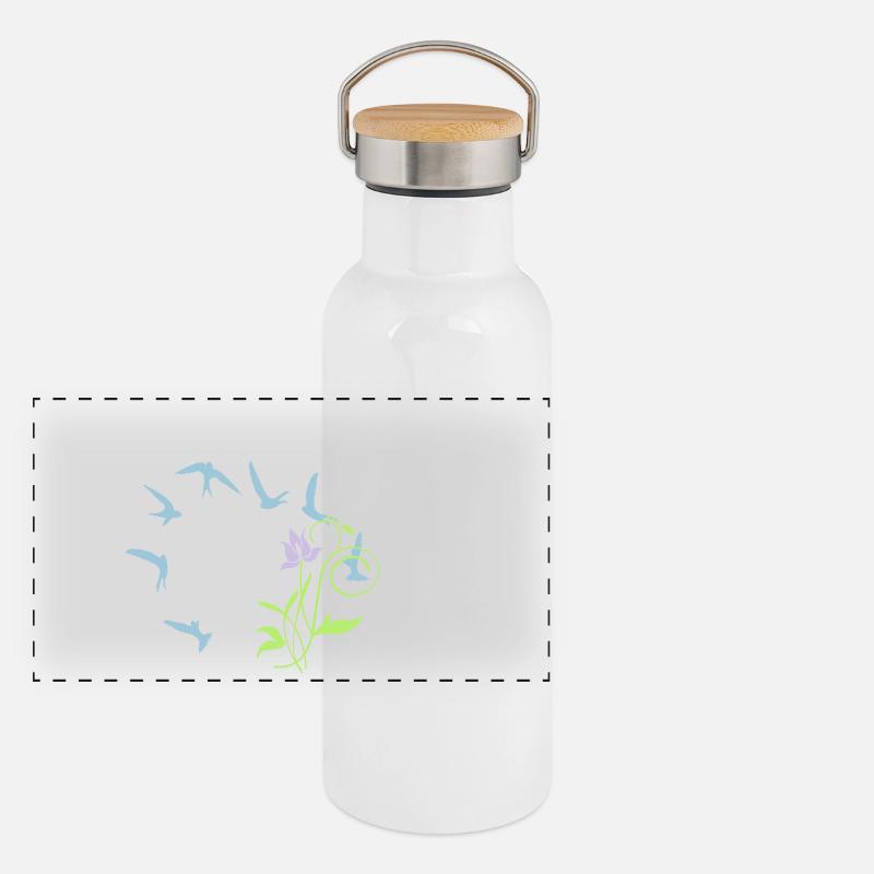 Orchidee / orchid (2c) Gourde isotherme avec bouchon en bambou