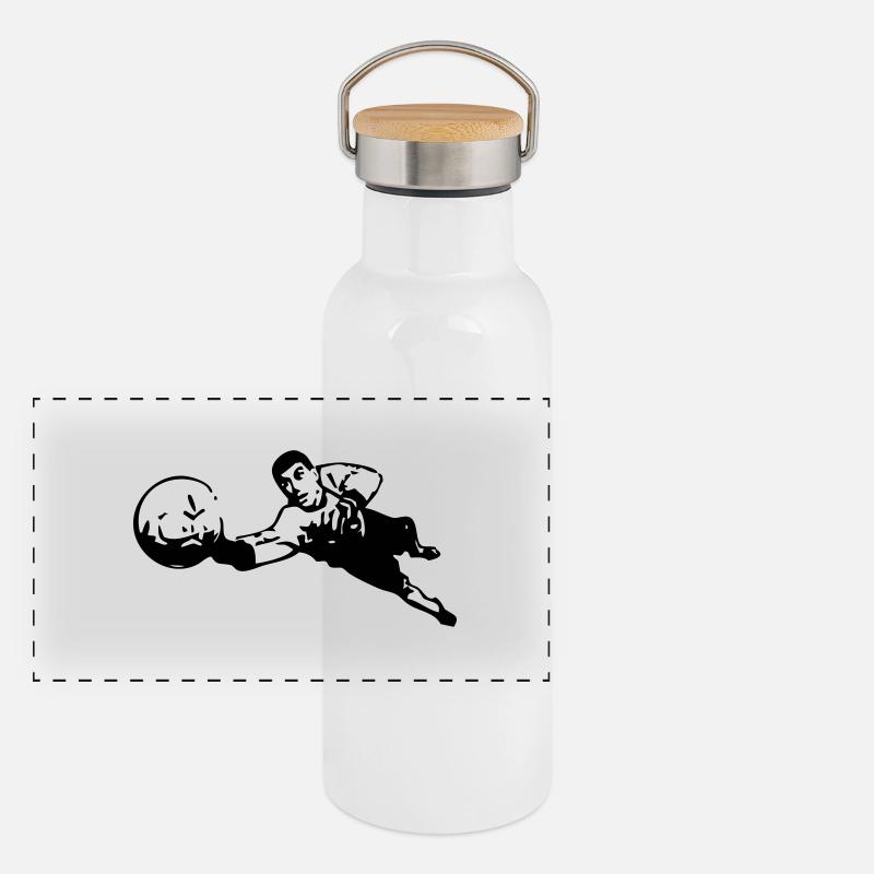 Fotball goalkeeper Panoramic Thermal Bottle with Bamboo Lid