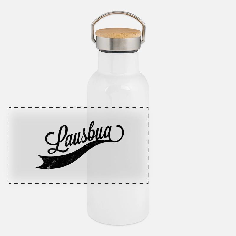 Lausbua Panorama Thermosflasche mit Bambusdeckel