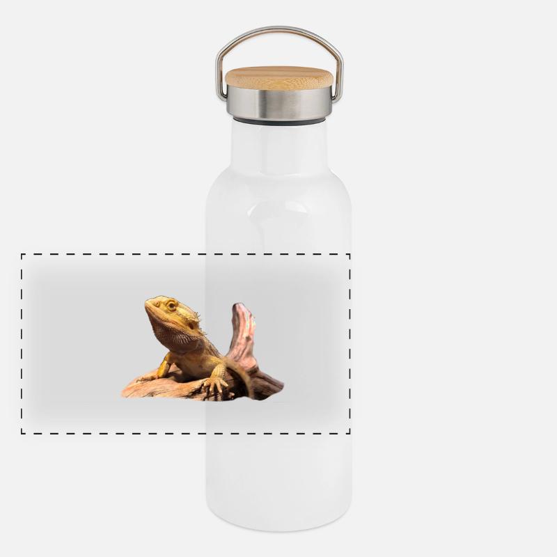 Bartagame Panorama Thermosflasche mit Bambusdeckel