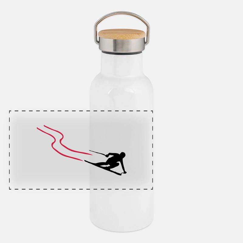 ski Panorama Thermosflasche mit Bambusdeckel