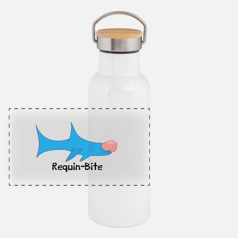 requin bite Gourde isotherme avec bouchon en bambou