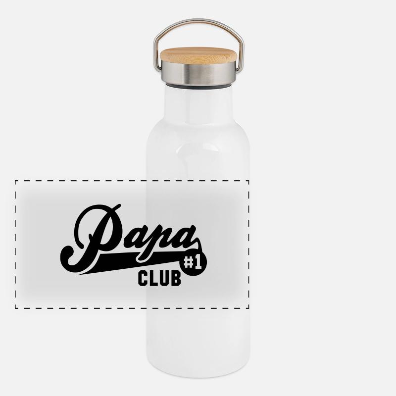 Papa No1 CLUB Gourde isotherme avec bouchon en bambou