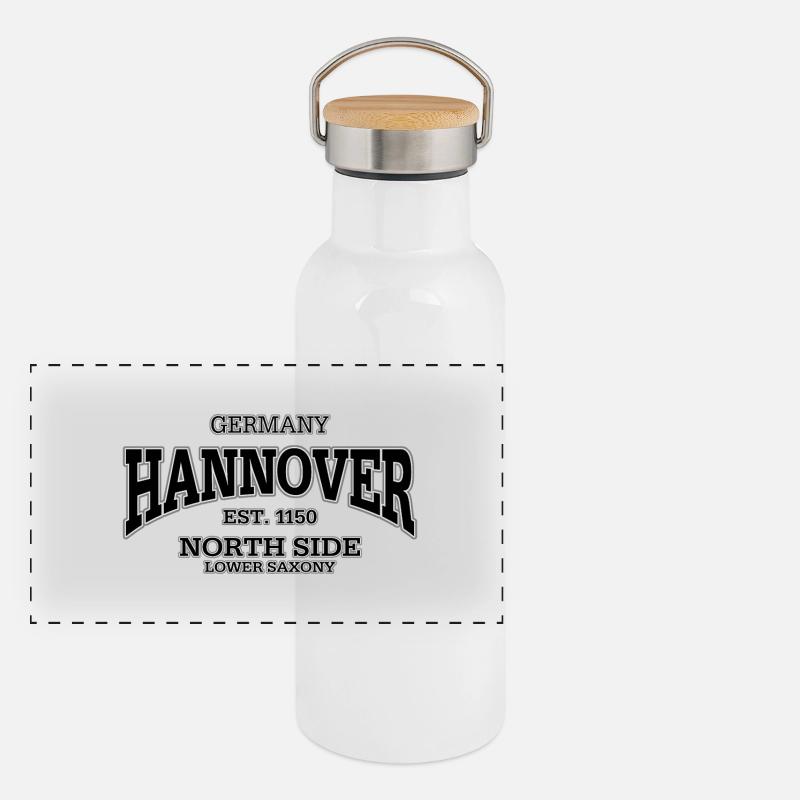 Hanover (black) Panoramic Thermal Bottle with Bamboo Lid