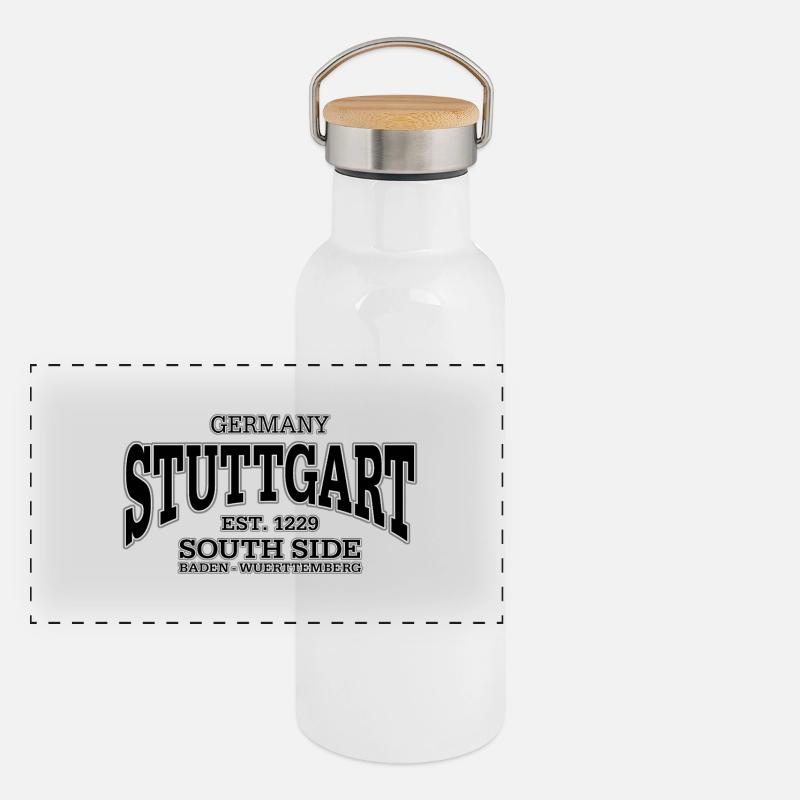 Stuttgart (black) Panoramic Thermal Bottle with Bamboo Lid