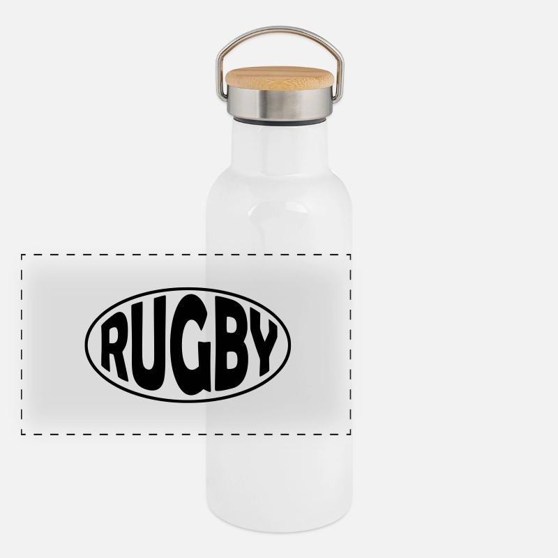 Rugby Logo 2 Panoramic Thermal Bottle with Bamboo Lid