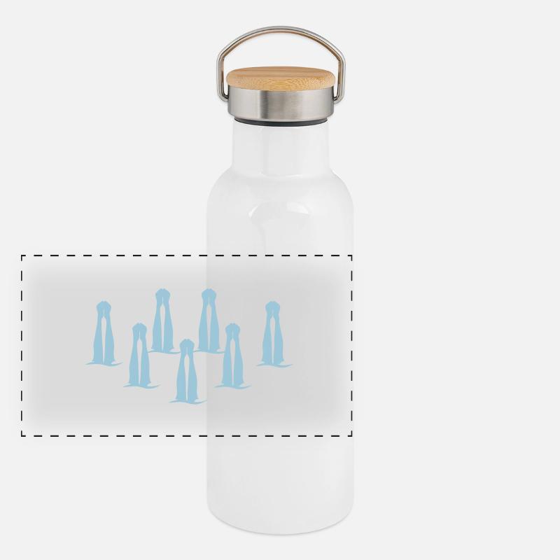 Synchronschwimmen synchronisiert swimm Panorama Thermosflasche mit Bambusdeckel