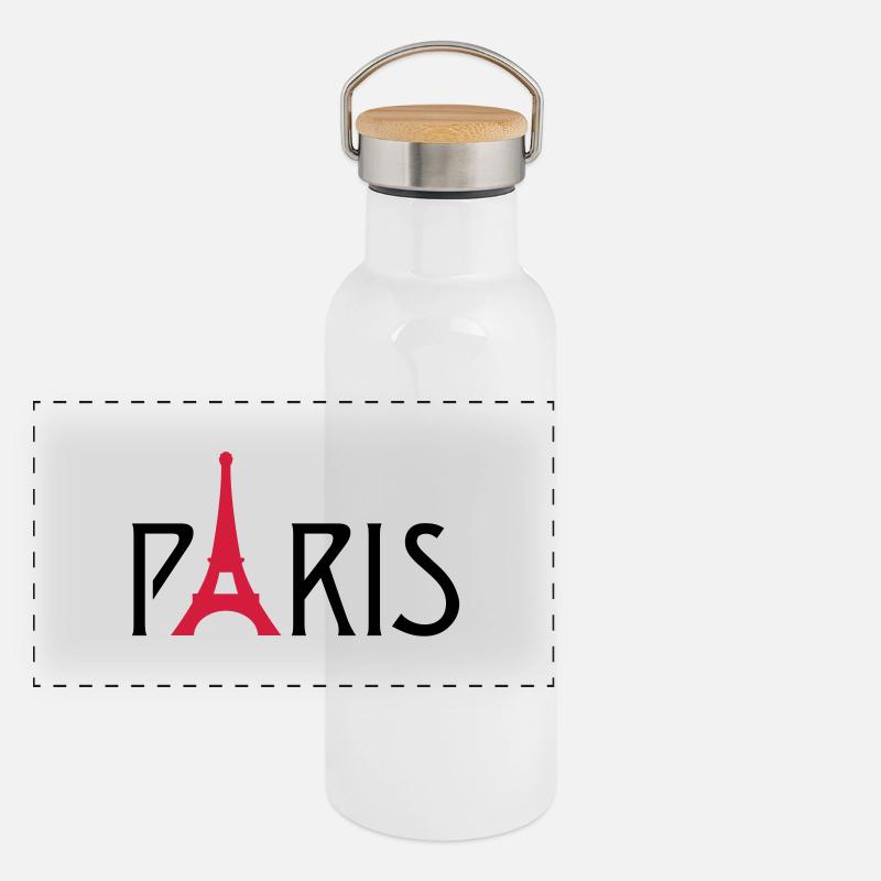 Paris Tour Eiffel Gourde isotherme avec bouchon en bambou