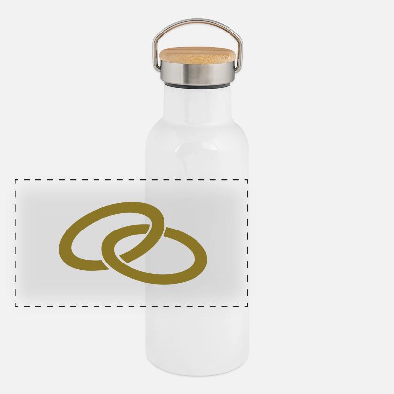 Bagues Mariage Gourde isotherme avec bouchon en bambou