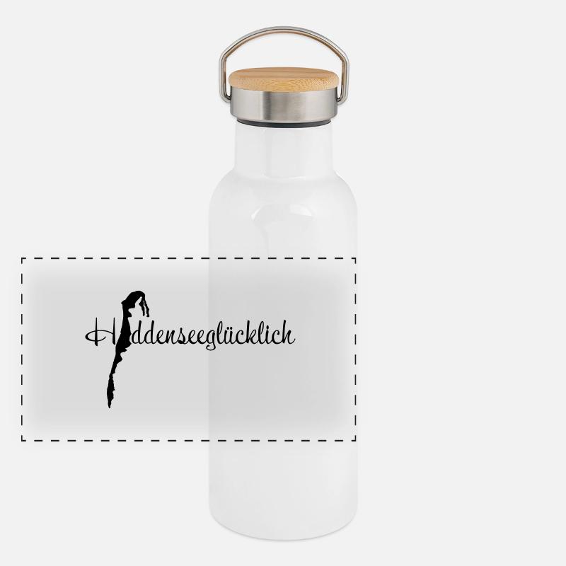 Hiddenseeglücklich klein Panorama Thermosflasche mit Bambusdeckel