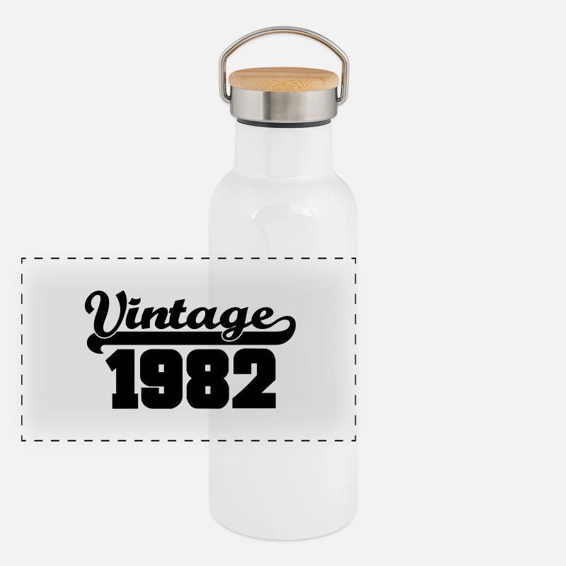 vintage 1982 Panoramic Thermal Bottle with Bamboo Lid