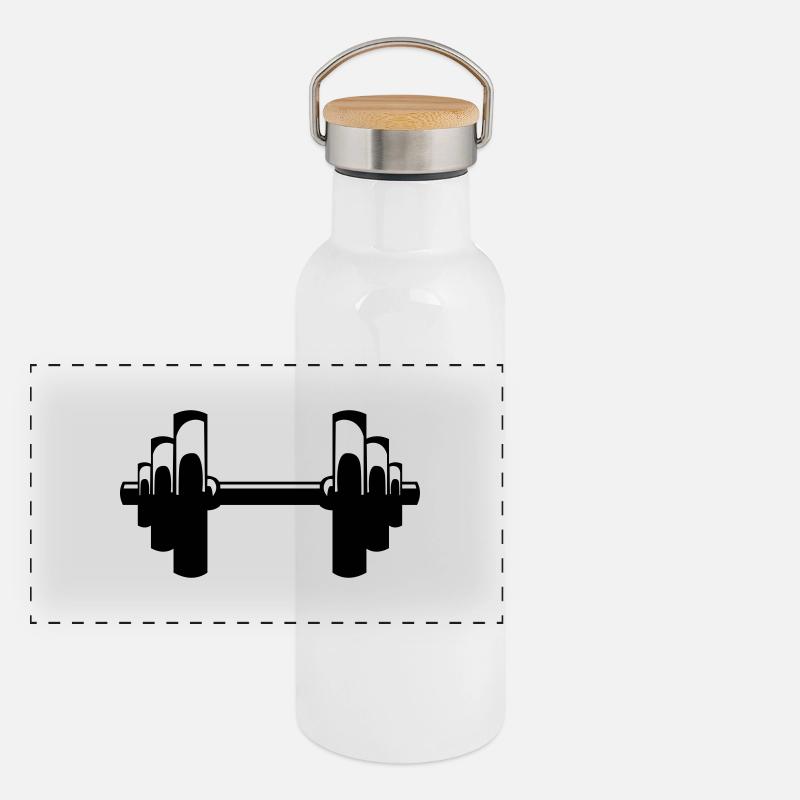 Haltère Gourde isotherme avec bouchon en bambou