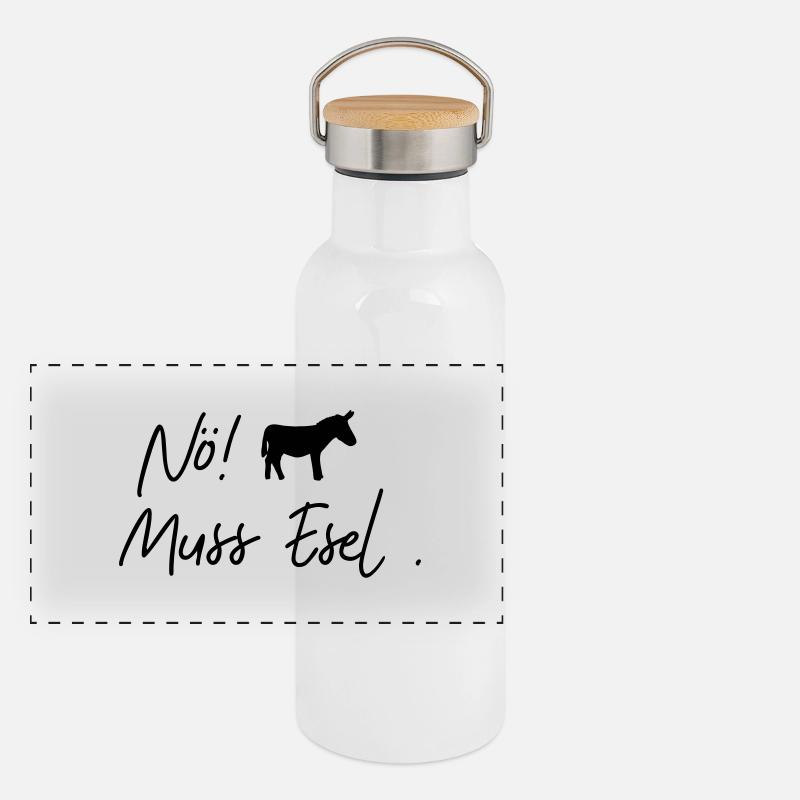 nö muss esel Panorama Thermosflasche mit Bambusdeckel