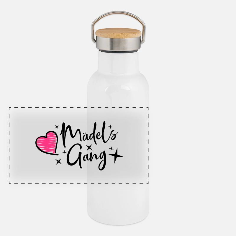 maedels gang heart Panorama Thermosflasche mit Bambusdeckel
