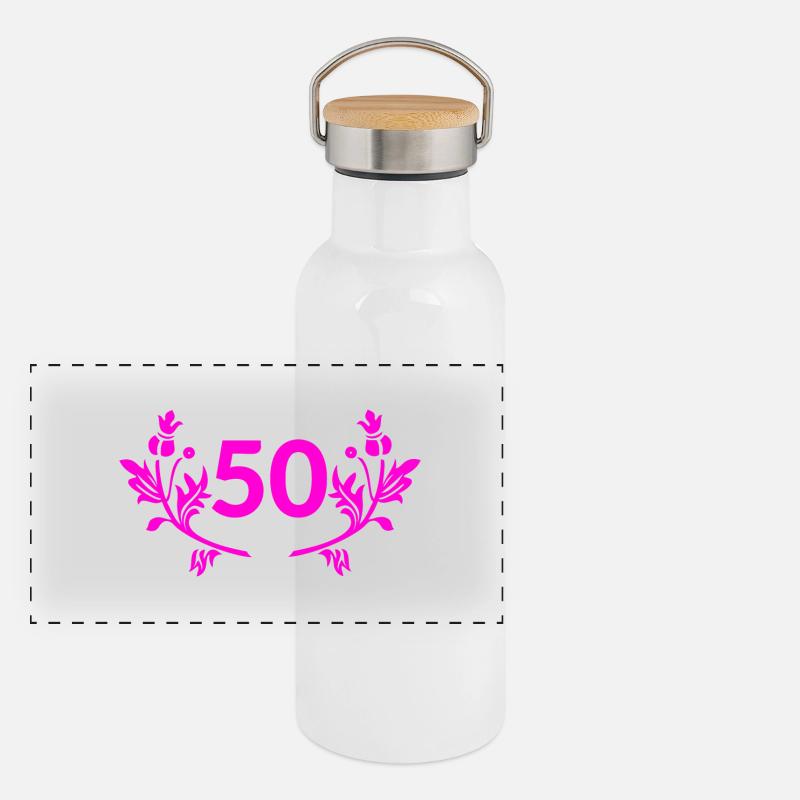 Geburtstag Panorama Thermosflasche mit Bambusdeckel