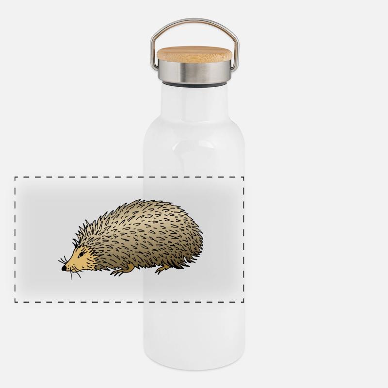 Igel Panorama Thermosflasche mit Bambusdeckel