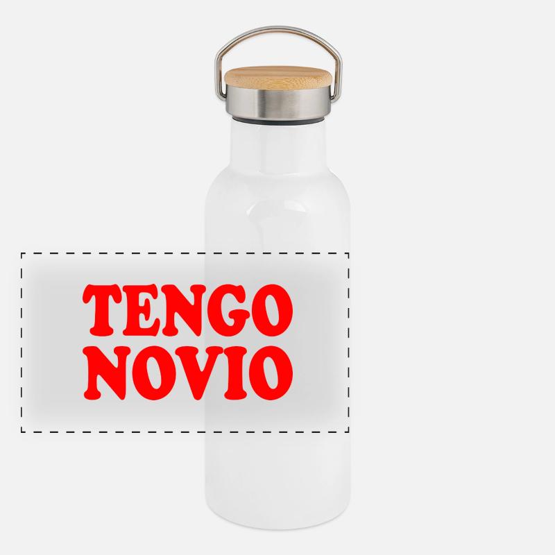 Ich habe einen Freund Panorama Thermosflasche mit Bambusdeckel