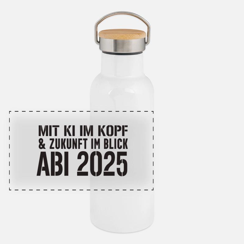 Abschluss KI Panorama Thermosflasche mit Bambusdeckel