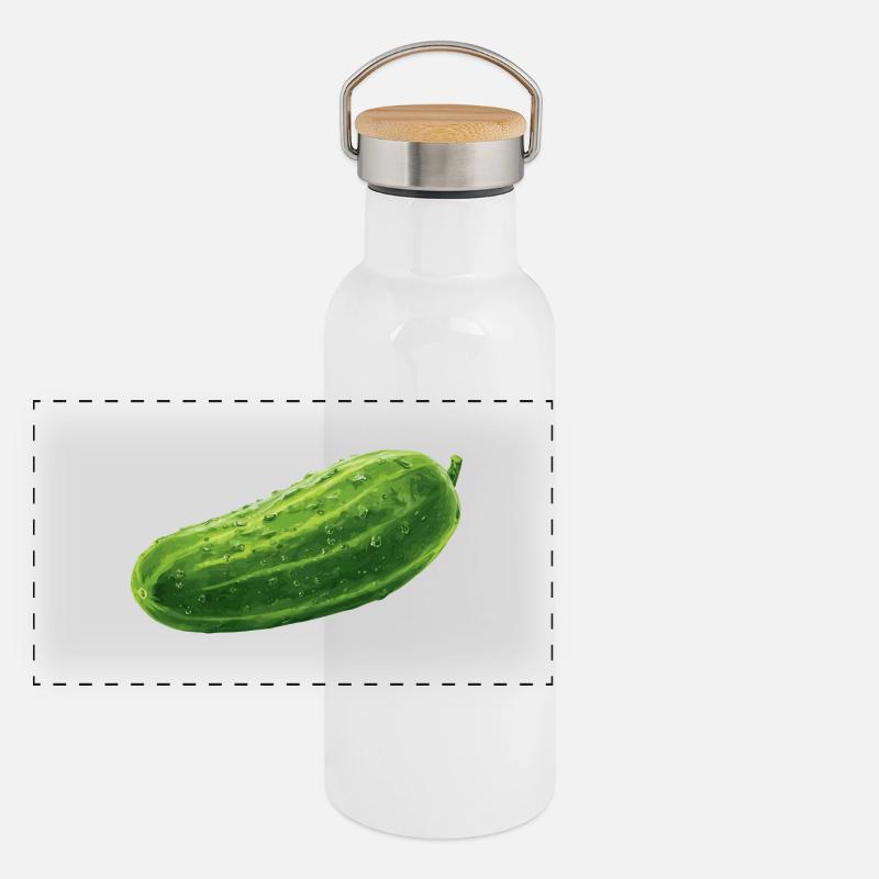 Cucumber Panoramic Thermal Bottle with Bamboo Lid